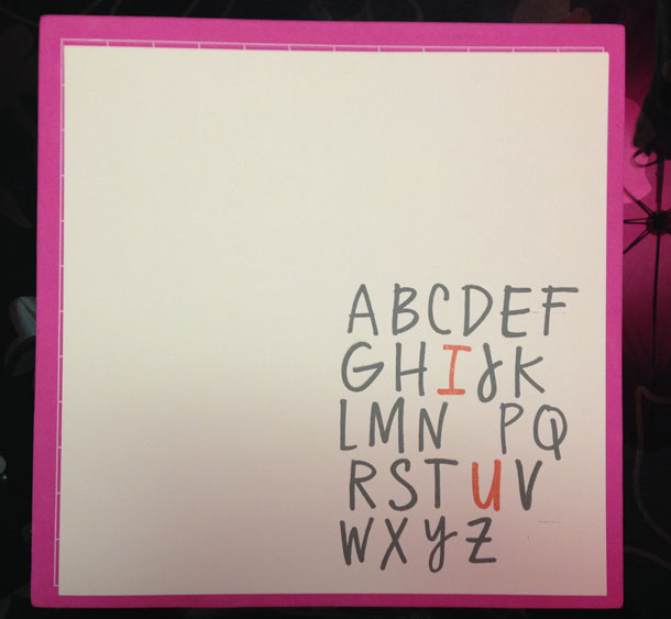 12x12 Page With Alphabet