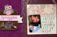 Adorable Newborn Baby Girl 12x12 Scrapbook Page Layout Idea!