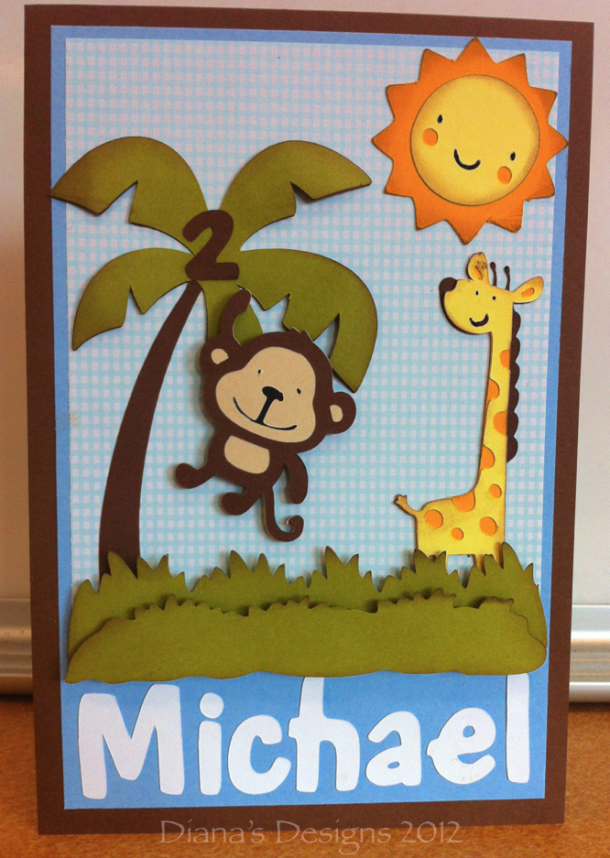 Cricut Create a Critter Safari Themed Birthday Card