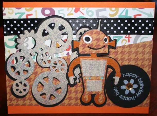 Robotz Cricut Happy Birthday Gears Card